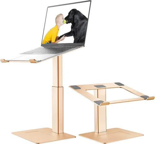Vista 11 de Soporte para Escritorio de Computadora Portátil, Soporte de Aluminio Ergonómico para Computadora Portátil con Altura Ajustable de 7-15", Elevador