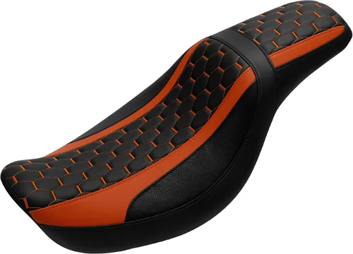 Vista 13 de C.C. Rider Asiento de motocicleta de 2 plazas para Harley Dyna Street Bob FXDB Fat Bob FXDF Low Rider FXDL Super Glide Custom FXDC Wide Glide FXDWG