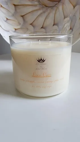 Vista 2 de Loco Coco Soy Candle Pineapple Mango Coconut (wood wick, 4 oz)