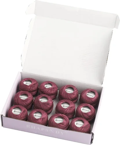 Vista 65 de Rhapsody Hilo de algodón perla tamaño 8 hilo de ganchillo Perle 12 bolas Set tejido a mano, bordado, sashiko, punto de cruz, costura, aguja