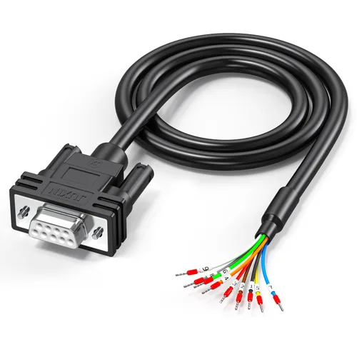 Vista 11 de Paquete de 2 conectores DB9 RS232 serie de 16 pulgadas, DB9 hembra a extremo de cable desnudo, conector D-SUB de 9 pines RS232 a cable de cable