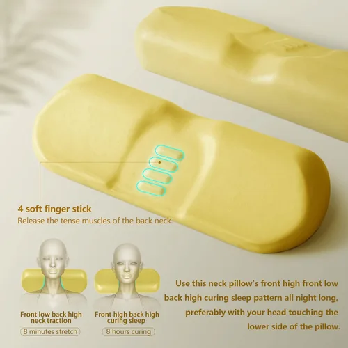 Vista 4 de Almohadas Cervicales para Alivio del Dolor al Dormir, Almohada de Soporte de Cuello de Espuma Viscoelástica y Respaldo de Cuello para Alivio