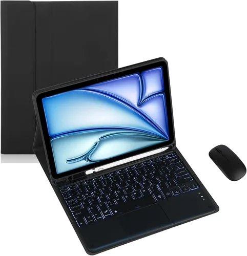 Vista 30 de Funda de teclado para tableta Android Samsung Galaxy Tab A9 de 8.7 pulgadas SM-X110/X115/X117 Cubierta trasera a prueba de golpes Funda de Negro