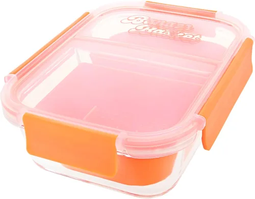 Vista 7 de Herramienta de limpieza de contenedores de vidrio de borosilicato de dos compartimentos con tapa sellable (azul ártico)
