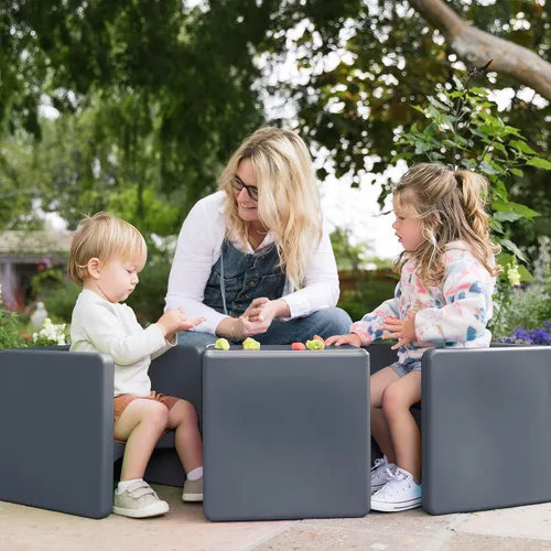 Vista 115 de ECR4Kids Tri-Me 3 en 1 silla cubo, muebles para niños, gris claro