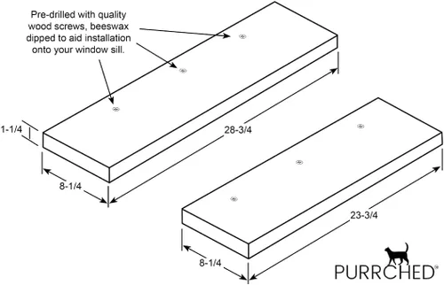 Purrched Percha para ventana de gato (24 pulgadas)