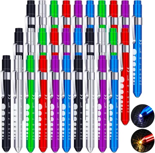 Vista 12 de Nuanchu 6 lámparas de pluma para enfermera, luz LED reutilizable con calibre de pupila, enfermeras, alfiler de luz para antorcha, estudiantes