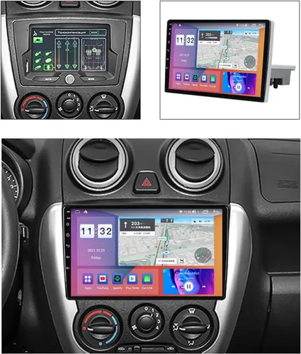 Vista 2 de Radio de coche Android de 9 pulgadas estéreo doble DIN con navegación pantalla táctil estéreo para coche con cámara de respaldo GPS para Lada Granta