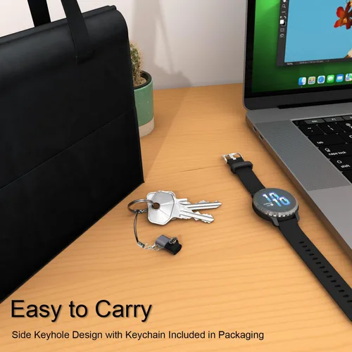 Vista 4 de Cargador USB-C para reloj Garmin (paquete de 3), adaptador de cable de carga USBC para Fenix 8/7/7X/7S, Vivoactive 5/4/4S, Forerunner