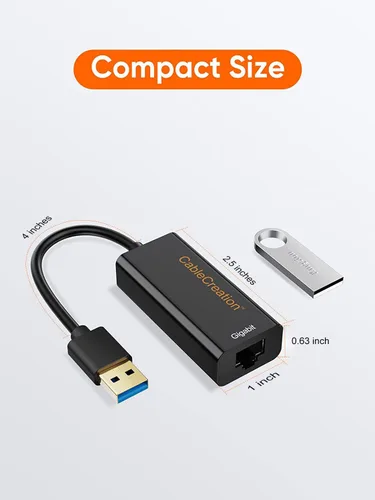 Vista 7 de Adaptador USB a Ethernet, CableCreation USB 3.0 a 10/100/1000 Gigabit Adaptador de red LAN con cable compatible con Nintendo Switch, Windows