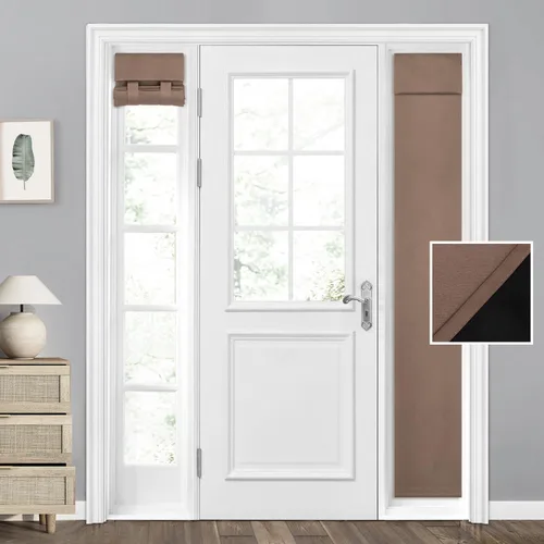 Vista 69 de HOMEIDEAS Cortinas 100% Opacas para Luces Laterales de Puerta Principal, Cubierta de Ventana de Puerta de Aula, Persianas de Privacidad