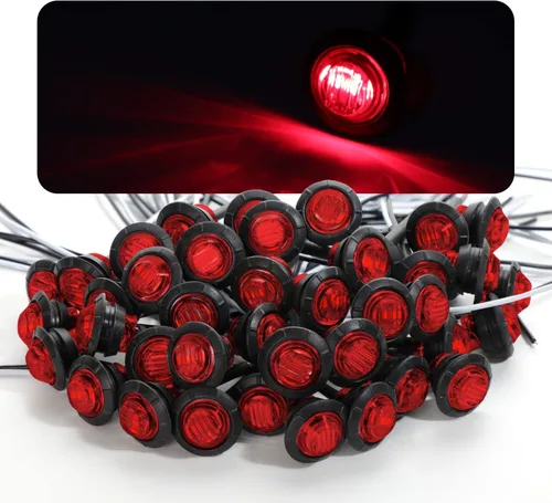 Vista 9 de Meerkatt Paquete de 50 mini indicadores laterales redondos pequeños de 3/4 pulgadas, luz intermitente LED de color ámbar, luz de señal de giro