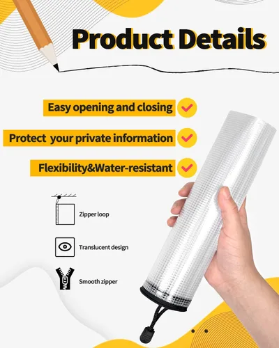 Vista 3 de SUNEE Bolsa de malla de 4 x 9 pulgadas (negro, paquetes de 30) – Bolsas impermeables con cremallera para suministros de oficina escolar