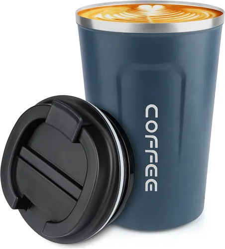 Vista 16 de CS COSDDI - Vaso térmico de acero inoxidable de 12 onzas con aislamiento al vacío, taza de viaje de café a prueba de derrames con tapa
