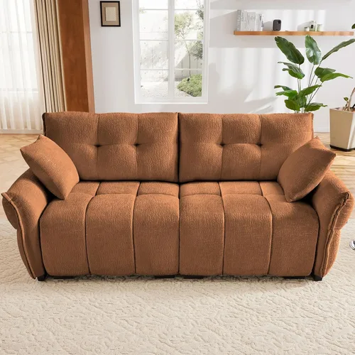 Vista 26 de Leyu&Hafort Sofá modular seccional, sofá modular Cloud con asiento profundo, moderno sofá modular con otomana móvil, sofá de felpilla con almohadas