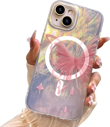 Vista 83 de I-MGAE-IN-AR - Funda diseñada para iPhone 12 y 12 Pro, diseño de mariposa plateada brillante, funda protectora de poliuretano termoplástico, suave