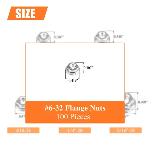 Vista 31 de HELIFOUNER 20 tuercas de brida de 1/2 "-13, kit surtido de tuercas hexagonales de brida dentada, acero inoxidable 304 (18-8), acabado brillante