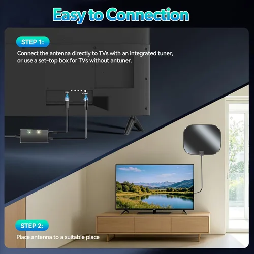 Vista 6 de Antena de TV para interiores mejorada 2026 para televisores inteligentes, antena digital de rango de más de 3600 millas para canales locales, antena