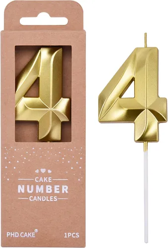 Vista 41 de PHD CAKE Velas de Cumpleaños de Oro Diamante de 2.76 Pulgadas Número 0, Velas de Número Dorado, Velas de Número para Pastel, Celebración de Fiesta