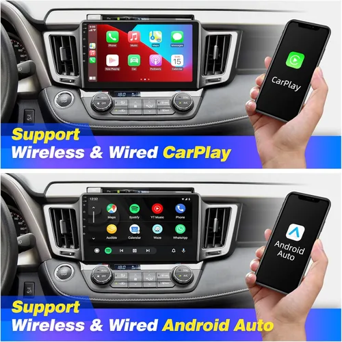 Vista 2 de Para RAV4 Actualización Android Radio Pantalla Táctil Compatible con Carplay Android Auto, Coche Estéreo Bluetooth Navegación Media Player GPS WiFi