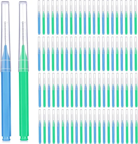 Vista 29 de Patelai 100 piezas cepillo para brackets cepillo interdental palillo de dientes cabezal de hilo dental cepillo de higiene dental limpiador