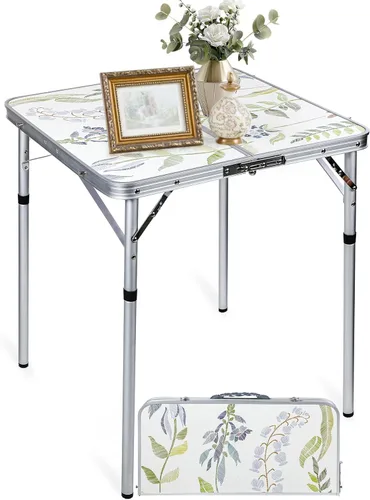 Vista 15 de RedSwing Mesa de campamento portátil de 2 pies, mesa plegable de aluminio de altura ajustable con asa de transporte, mesa ligera para picnic al aire