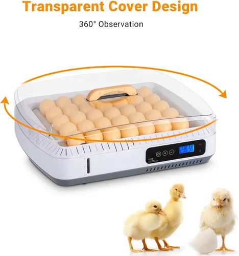 Vista 9 de Winado Incubadoras para incubar huevos, incubadora de 35 huevos con nivel visual de agua y giro automático de huevos y control de temperatura, vela