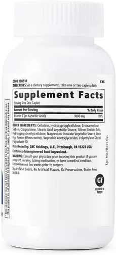 Vista 2 de GNC Vitamina C 1000 mg, 100 comprimidos, proporciona apoyo inmunológico
