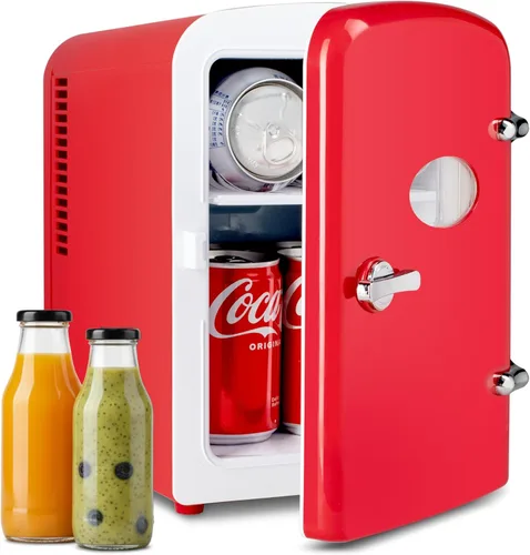 Vista 12 de HealSmart 6L Mini Fridge with Observation Window, 9 Can Capacity, Freon-Free and Portable Cooler and Warmer, Cosmetics/Food/Beverage, Black New