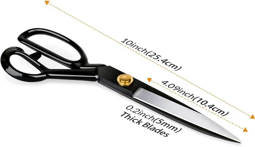 Vista 6 de Fabric Scissors Professional 10 inch Heavy Duty Scissors for Leather Sewing shears for Tailoring Industrial Strength High Carbon Steel Tailor Shears