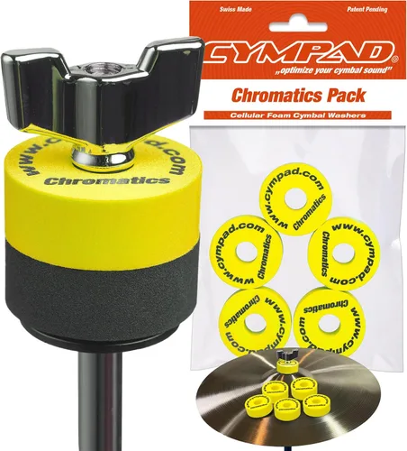 Vista 11 de Cympad Chromatics - Juego de almohadillas de espuma para platillos en blanco – Arandelas de espuma de memoria de alta densidad para mejorar