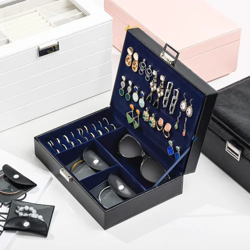 Vista 8 de ProCase Paquete organizador de aretes transparente con estuche de joyería mejorado con 8 bolsas adicionales