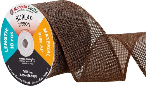 Vista 67 de Mandala Crafts Cinta de arpillera rosa con alambre de 1 pulgada de ancho para manualidades, rollo de 10 yardas de cinta rústica de arpillera