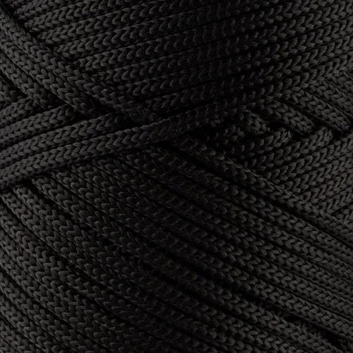 Vista 2 de Cuerda de poliéster Sensy Premium de 3 mm, 120 metros, 100% cordón de polipropileno, cuerda de macramé de 3 mm, cordón para bolsos de ganchillo Negro