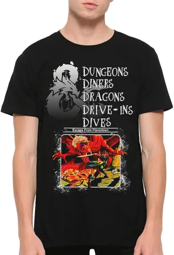 Camiseta divertida de Dungeons and Dragons, diseño de calabozos y diners y dragones