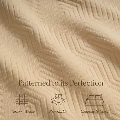 Vista 3 de Threadmill Mantas de algodón de lujo para cama de tamaño Queen Manta de tamaño Queen 100% algodón para todas las estaciones Aster Jacquard