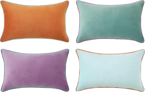 Vista 29 de MONDAY MOOSE - Juego de 4 fundas de cojín decorativas de terciopelo suave, diseño moderno de doble cara; mezcla y combina, rellenos de almohada
