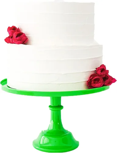 Vista 10 de Sprinkles & Confetti Soporte para pastel de melamina rosa bebé de 11 pulgadas, exhibición de postres reutilizable para el día de San Valentín, 4