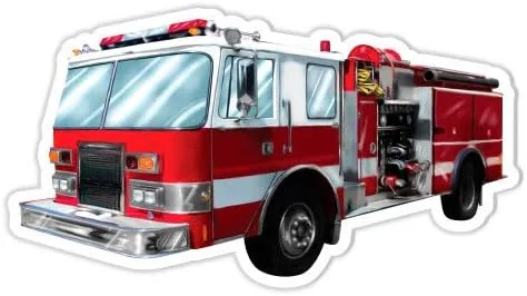 GT Graphics Adhesivo de vinilo de 3 pulgadas para camión de bomberos, para auto, laptop, casco de teléfono, casco de teléfono, calcomanía impermeable