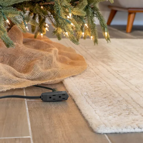 Vista 6 de GE Cable de extensión plano de 3 salidas de 3 pies, cable de extensión a tierra con múltiples tomas, extensor de salida de 3 clavijas, enchufe