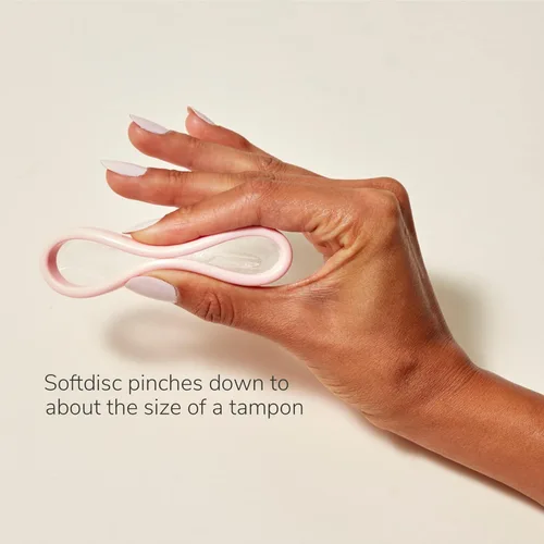 Vista 4 de Discos menstruales Softdisc Discos desechables de período Alternativa de tampón, almohadilla y taza Capacidad de 3 súper tampones Elegible