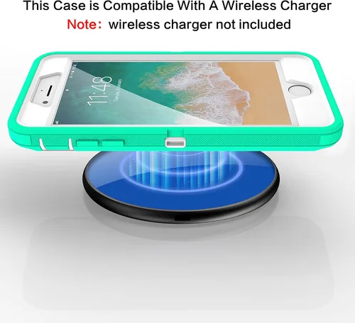 Vista 9 de Mgx Heavy Duty Case for iPhone 8 Plus [Built-in Screen Protector] and Shockproof Drop-Proof Triple Layer Defense Cover Compatible with 7 Plus/ 6