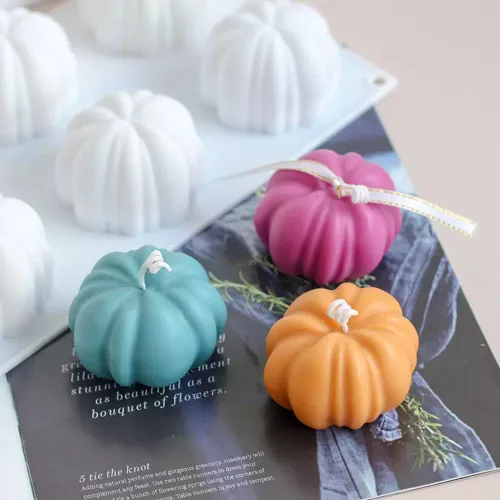 Vista 5 de EchoDone Molde de silicona para calabaza, 6 cavidades, molde para hornear cupcakes, bandeja de mousse, moldes para decoración de pasteles de cocina