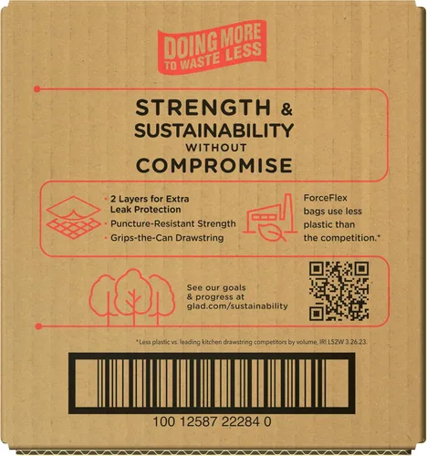 Vista 4 de Glad ForceFlex - Bolsas de basura altas para cocina, 13 galones, Gain Moonlight Breeze, 110 unidades, el paquete puede variar
