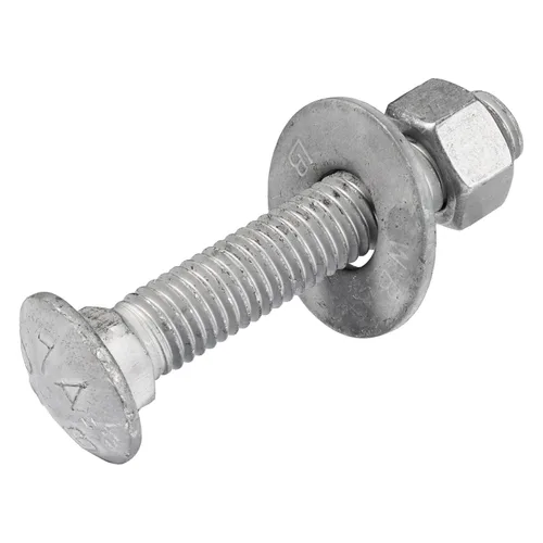 Kit de pernos de carro galvanizado de 1/2 x 3 pulgadas (25 unidades), grado 307A, incluye arandelas planas USS de 1/2 pulgada (25 piezas) y tuercas