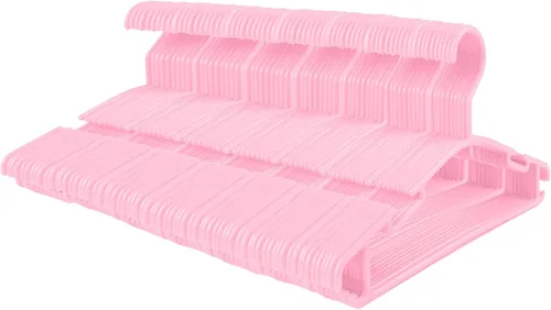 Vista 14 de GoodtoU Perchas de plástico para niños pequeños, perchas para bebé, paquete de 60 perchas para niños, color negro