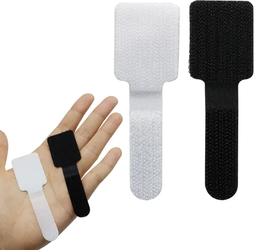 Vista 6 de 80 bridas de gancho y bucle, correas autoadhesivas de gancho y bucle, organizador de cables con parte trasera adhesiva, soporte ajustable