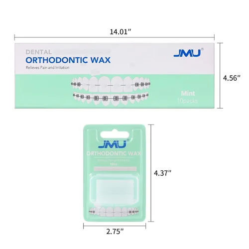 Vista 7 de JMU Paquete de 10 ceras de ortodoncia, cera precortada, soportes de cera dental con sabor a menta