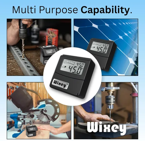 Vista 5 de Wixey Digital Angle Gauge w/Flip-Out Display–Easy-to-Read Magnetic Digital Angle Finder for Setting The Angles of Jointer Fences & More – Perfect