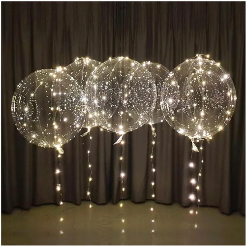 Vista 9 de Globos blancos con luz LED, globos transparentes para fiesta y decoración de boda y cumpleaños para mujeres